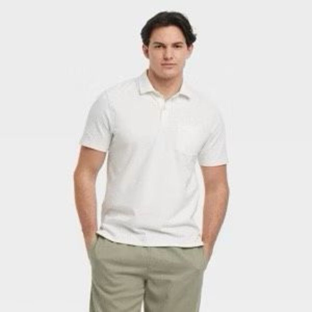 Men’s good fellow classic white polo size s